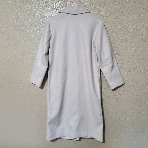 NWT Women's Old Navy Soft Brushed Long Dress Coat - Ivory Cream Winter White - Picture 12 of 16